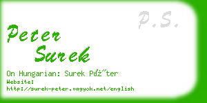 peter surek business card